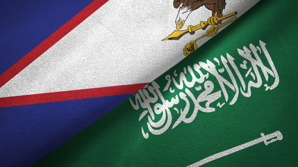 American Samoa and Saudi Arabia flags textile cloth