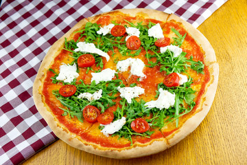 Pizza on a restaurant table