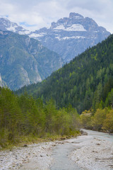 Fototapeta na wymiar April view in the Dolomite Alps