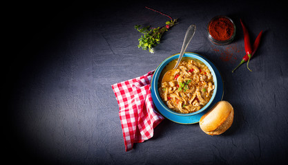 flaczki - fresh and spicy tripe soup with herbs