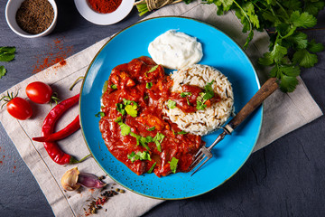 Indian Chicken Tikka Masala with wild rice