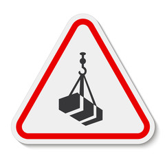 Beware Overhead Load Symbol Isolate On White Background,Vector Illustration