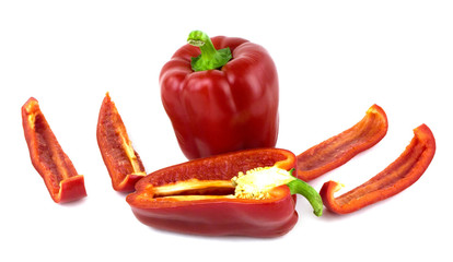 Red peppers on a white background