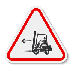 Forklift Point Left Symbol Sign Isolate On White Background,Vector Illustration