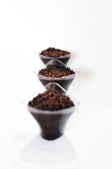 white isolated background chocolate cup cake with his ingredient