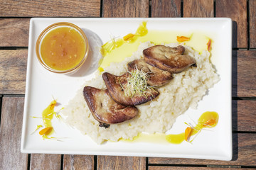 Pork dish on a restaurant table