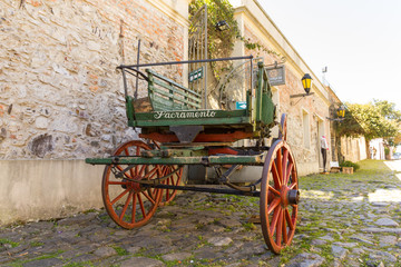 Horse carriage in the Street of Sighs, in the historic center, a World Heritage Site by Unesco in...