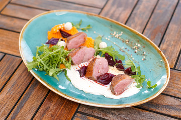 Pork dish on a restaurant table