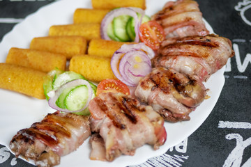 Pork dish on a restaurant table