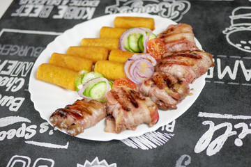 Pork dish on a restaurant table