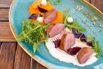 Pork dish on a restaurant table