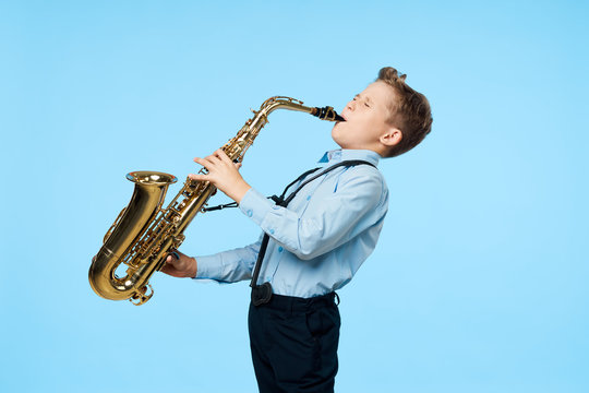 boy with saxophone