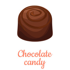 Chocolate candy cartoon illustration, isolated chocolate sweet dessert icon.