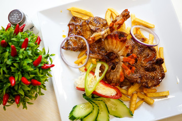Pork dish on a restaurant table