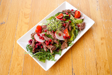 Pork dish on a restaurant table