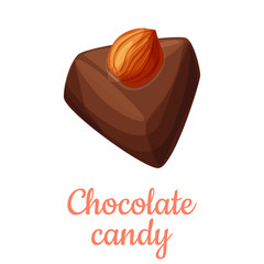 Chocolate candy cartoon illustration, isolated chocolate sweet dessert icon.