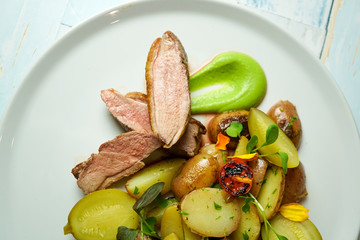 Pork dish on a restaurant table