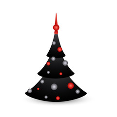 Christmas tree cartoon icon isolated on white