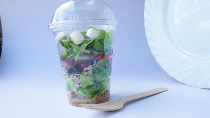 Salad on a restaurant table