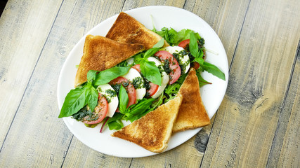 Salad on a restaurant table