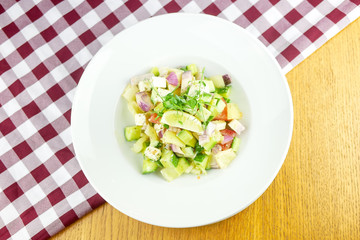 Salad on a restaurant table