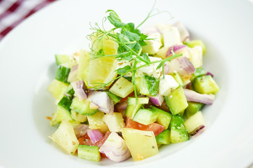 Salad on a restaurant table