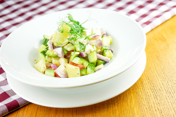 Salad on a restaurant table