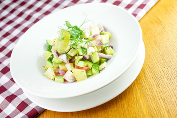 Salad on a restaurant table