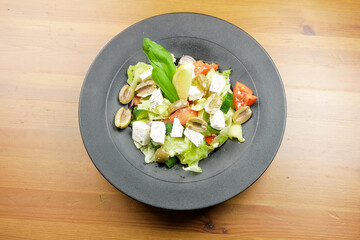 Salad on a restaurant table