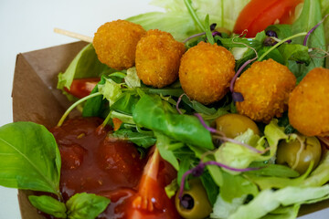 Salad on a restaurant table