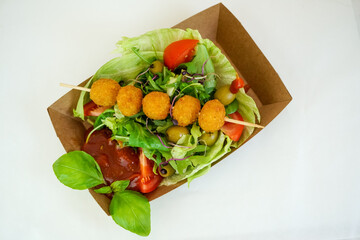 Salad on a restaurant table