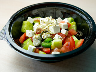 Salad on a restaurant table