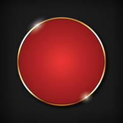 round red banner with golden frame