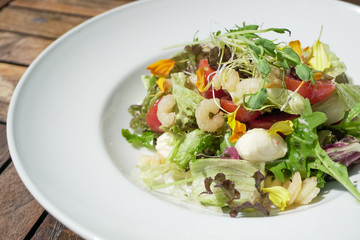 Salad on a restaurant table