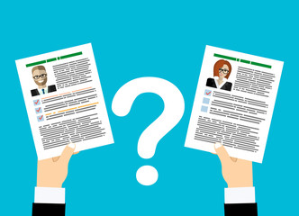 Applying for job, giving CV, job competition, vector concept