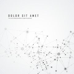 Network connection structure on white background. Vector network concept