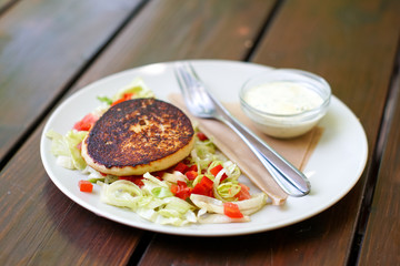 Salad on a restaurant table