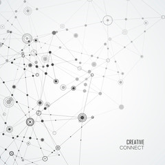 Network connection structure on white background. Vector network concept