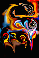 Obraz premium Abstract color background in impressionism style of multicolored liquid colors. Liquid marble texture, waves Swirl pattern . 