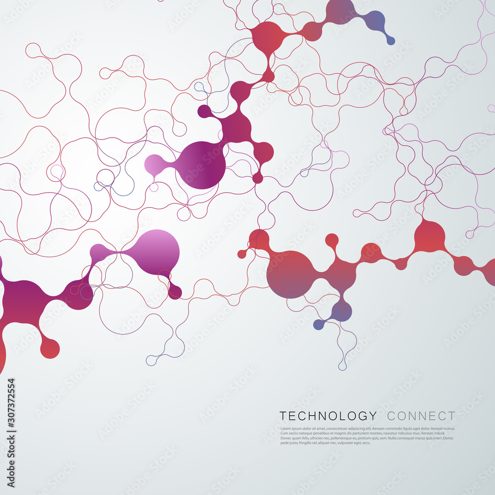 Poster abstract polygonal lines and dots background. vector illustration eps 10