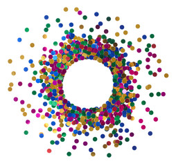 Abstract festive background with confetti.