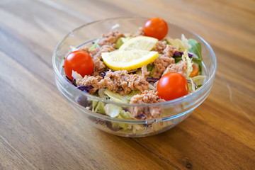Salad on a restaurant table
