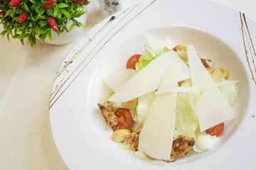 Salad on a restaurant table