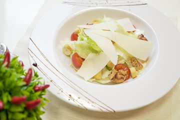 Salad on a restaurant table