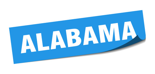 Alabama sticker. Alabama blue square peeler sign