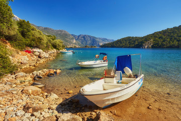 Fototapeta na wymiar Oludeniz , Situated on Turkey of south-west coast, with it's pristine white beaches and amazingly blue waters, is one of the finest beaches in the world.
