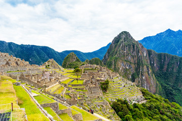 View of the ancient city of Machu Picchu, Peru.
