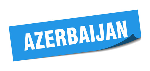 Azerbaijan sticker. Azerbaijan blue square peeler sign