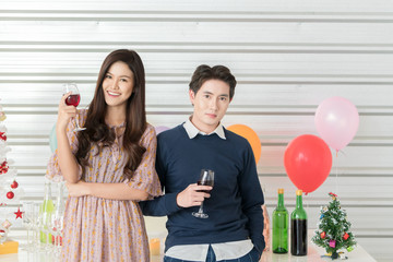 Young men and women celebrate the new year