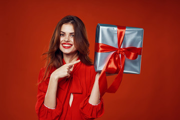 Fototapeta premium young woman with gift